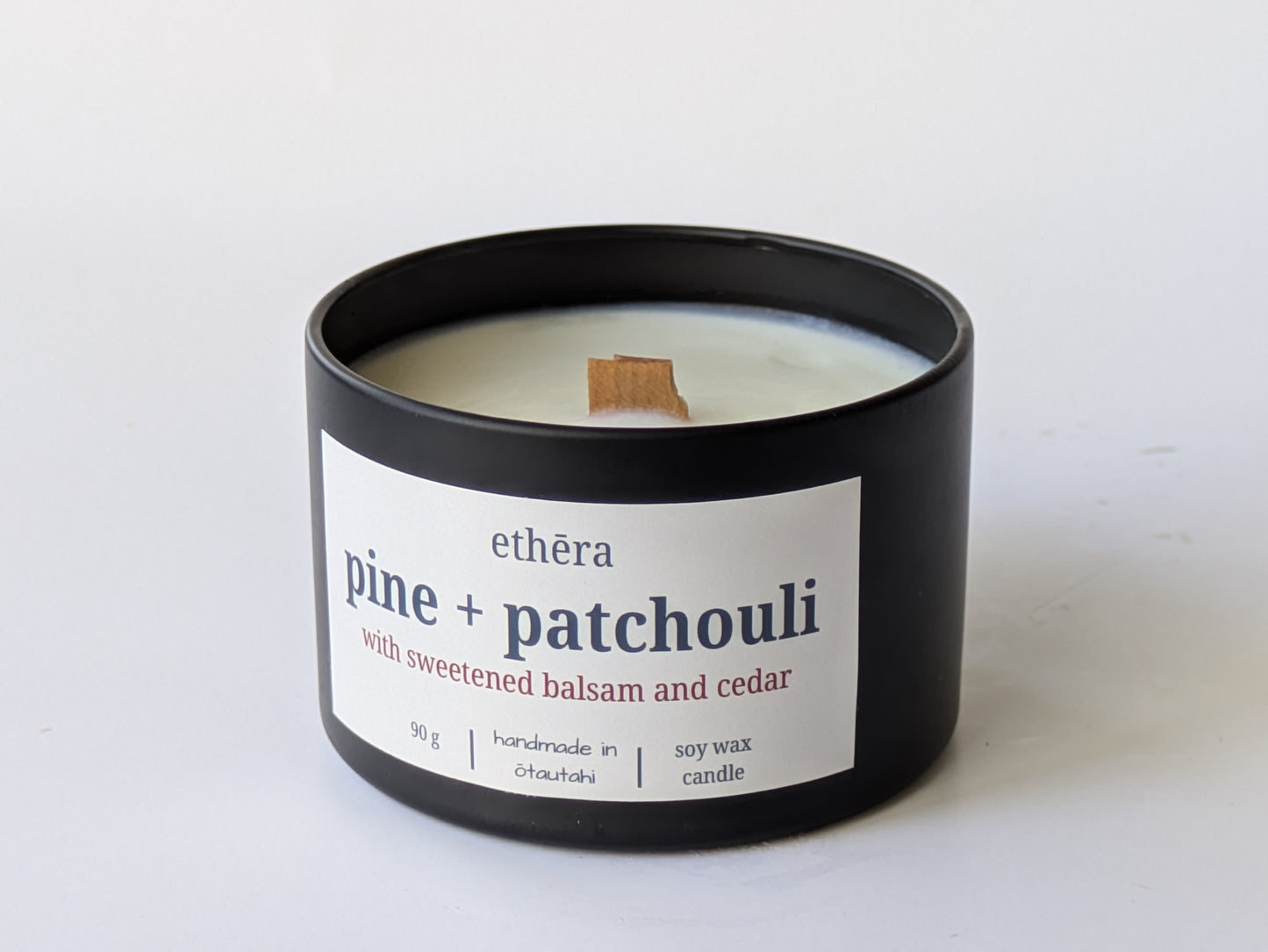 pine + patchouli soy wax candle