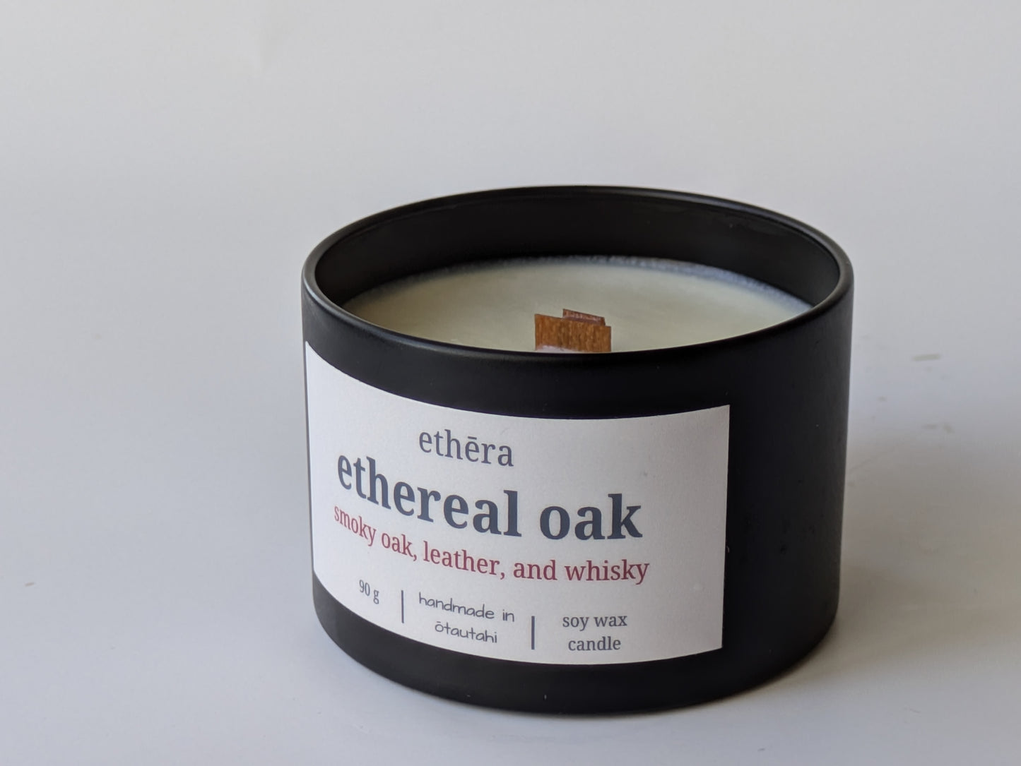 ethereal oak soy wax candle