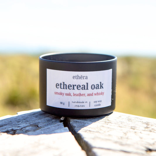 ethereal oak soy wax candle