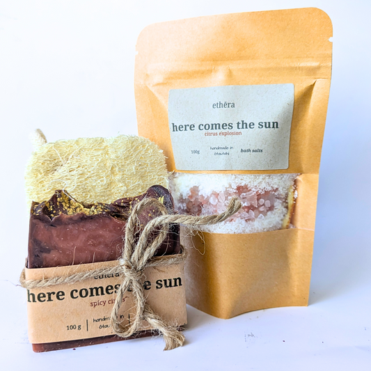 mother's day bath salts and soap combo