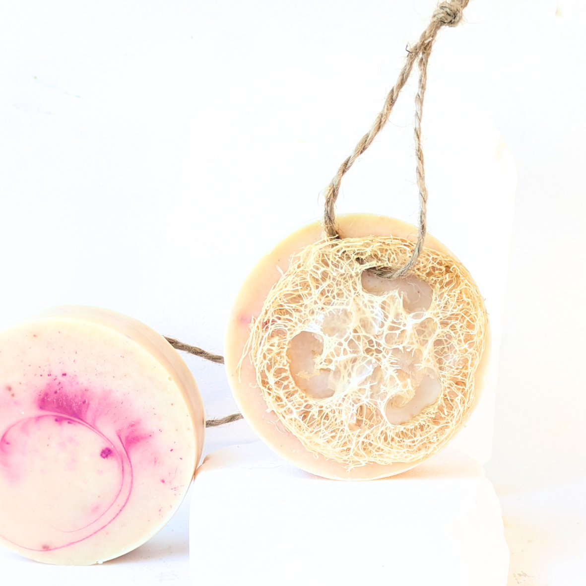 rose quartz loofah soap