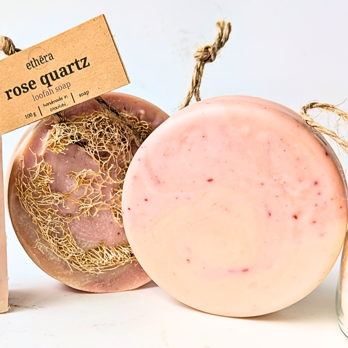 rose quartz loofah soap